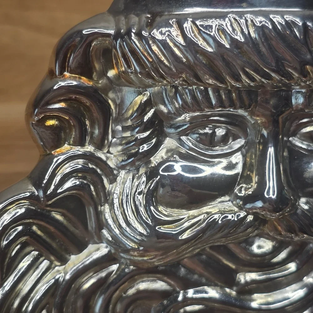 Silver Plated Santa Claus Face Trinket candy Dish Tray International Silver Co